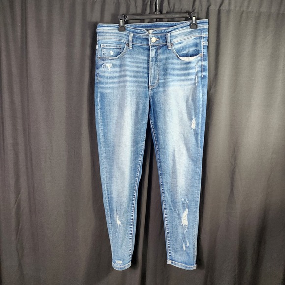 BKE Denim Denim - BKE Denim Womens Skinny Jeans Medium Wash Distressed Ripped Size 31 Stretch